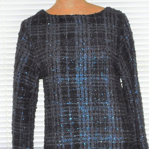 NWT Dark Blue Sequin Dress UNCLE FRANK S 6 8 - Picture 3 of 5